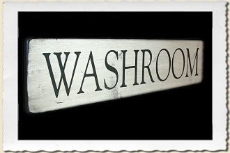 Washroom Sign Stencil by Primitive Designs Stencil Co.